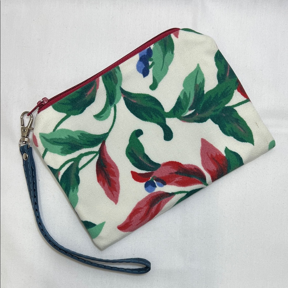 Handmade Floral Canvas Wristlet Clutch
